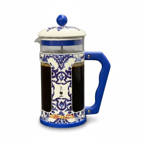 Bialetti - French Press Preziosa im Dolce & Gabbana Design "Blu Mediterraneo"