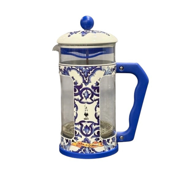 Bialetti - French Press Preziosa im Dolce & Gabbana Design "Blu Mediterraneo"