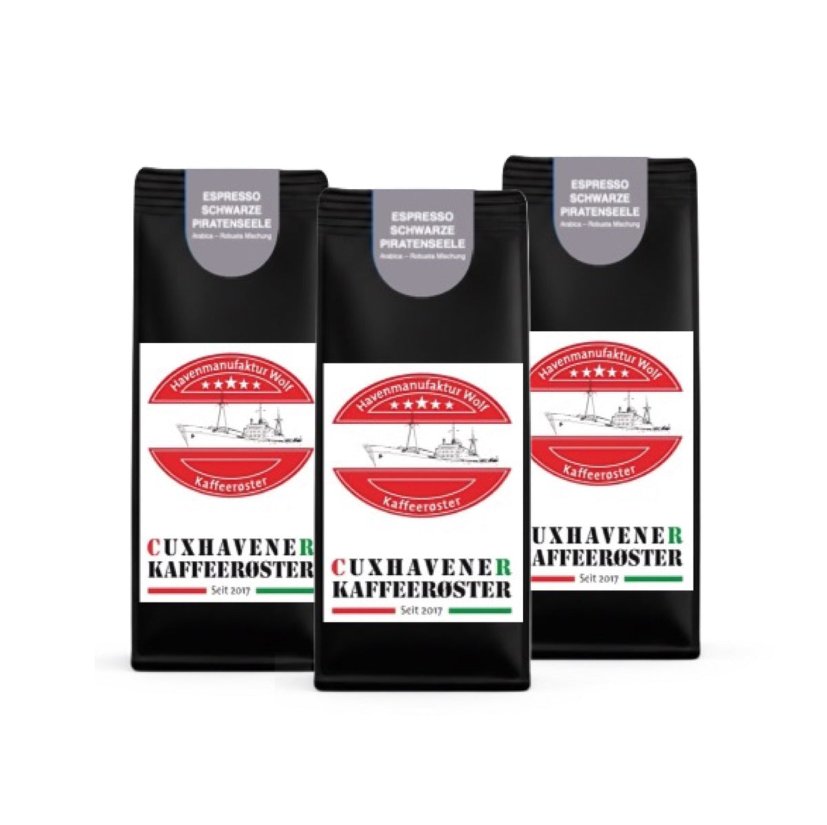 Espresso Schwarze Piratenseele 3 x 1kg