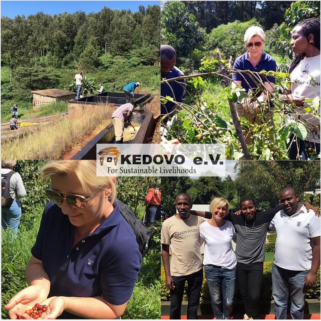 Diverse Bilder auf Kaffeeplantage des KEDOVO e.V. zur Zusammenarbeit mit der Cuxhavener Kaffeerösterei